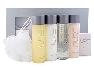 Pure by Gloss Gift Set – Fresh Lemon Scent – for All Hair and Skin Types – With Shampoo [8.5oz], Conditioner [8.5oz], Body Wash [8.5oz], Body Lotion [8.5oz], Body Bar [4oz], & Loofah – Cruelty Free