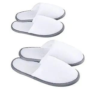 Spa Slippers, Closed Toe (6Pairs, 3L+3M) Disposable Indoor Hotel Slippers, Fluffy Coral Fleece, Padded Sole for Comfort- for Guests, Hotel, Travel