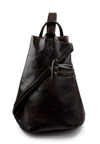 Luxury leather backpack travel bag weekender sports bag gym bag leather shoulder ladies mens bag satchel original made in Italy dark brown