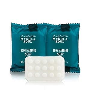 OPPEAL Marula Oil Massage Bar Soap in Bulk, Anti-slip Design, 1 Oz Individually Wrapped, 70 Bars per Case, Nourishing, Deep Cleanse, Luxurious, Travel Size Hotel Toiletries for Motel AirBnB Guest Room.