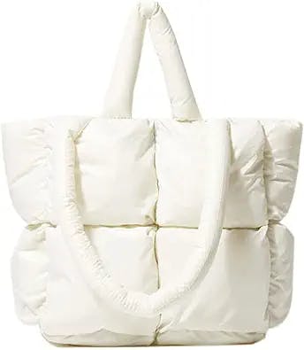 Luxury meets practicality with the Lightweight Puffer Tote Purse Quilted Wo
