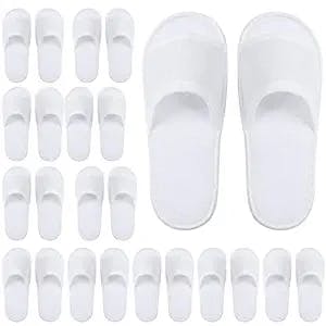 Slip into Luxury with Elcoho 12 Pairs Open Toe Spa Slippers White Spa Hotel
