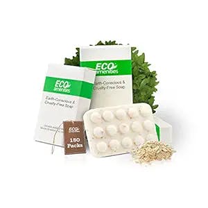 Eco Amenities Travel Size Oatmeal Bar Soap – 180 Pieces, 1.5 oz Mini Soap Bars, Bulk Pack of Individually Wrapped Travel Size Toiletries, Case of Small Hotel Soaps for Guests of Airbnbs, BNBs, VRBO, Inns and Hotels
