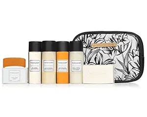 Gilchrist & Soames London Essential Travel Kit - Luxury Hotel Toiletries and Personal Care, TSA Approved, Reusable Kit and Bag, Travel and Vacation Ready, Paraben Free, Mandarin and Amber Fragrance