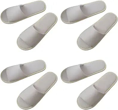 Jewlucye Luxury Spa Slippers - Cotton Memory Foam Non-slip Closed Toe Washable Slippers for Hotel,Guest,Travel,Bride,Women and Men 4 Pairs
