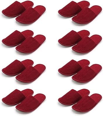 Jewlucye 8 Pairs Spa Slippers Guest Slippers Disposable Slippers Hotel Slippers Non Slip Closed Top Slippers Unisex Spa Slipper for Hotel Travel Home Guest Massage Supplies