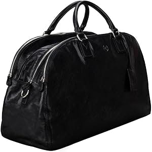 Maxwell Scott | Womens Quality Leather Luggage Bag | The LilianaL | Handmade In Italy | Night Black