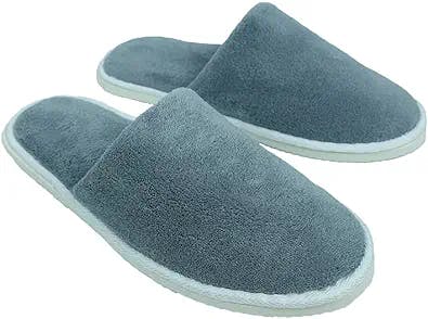 PUGUANG Spa Slippers, (6Pairs (3Large3Medium) Closed Toe Medium Size Disposable Indoor Hotel Slippers Combo Sizes