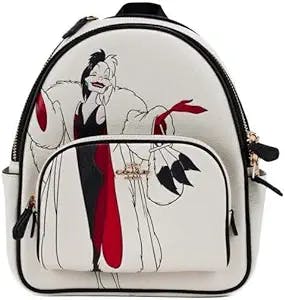 Coach Women's Mini Court Backpack (Pebble Leather - Cruella Motif - Chalk Multi)