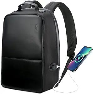 BOPAI Anti-Theft Business Backpack 15.6 Inch Laptop Water-Resistant with USB Port Charging Travel Backpack Anti-Glare Functional Rucksack Light-Weight Backpack for Men (15.6 inch, Black)
