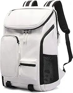 TANGCORLE Travel Laptop Backpack for Men Women Waterproof Business Work Bag Casual Computer College Bookbag (White)