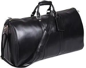 Leathario Travel Duffle Bag For Men Women Genuine Leather Overnight Weekender Bag Vintage Luggage Carry On Airplane Large Retro Unisex