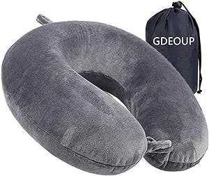 Travel Pillow - Memory Foam Neck Pillow Support Pillow,Luxury Compact & Lightweight Quick Pack for Camping,Sleeping Rest Cushion (Grey)
