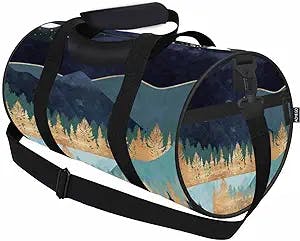 AOYEGO Gold Mountain Travel Duffle Bag Luxury Star Lake Overnight Bag For Men Women Weekender Bag For Traveling Sports Tote Gym Bag