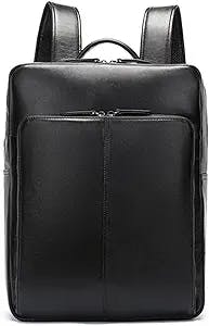 WULFY Backpack for Men Mens Backpack Genuine Leather Bag for Men Luxury Brand School Bag for Laptop Student Daypack
