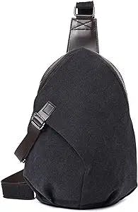 ALLMRO Crossbody Bag Luxury Men's Shoulder Bag Messenger Bag Men's Business Messenger Bag Travel Men's Casual Chest Bag (Color : Black)