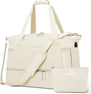 Unleash your Inner Sporty Spice with this Chic Beige Gym Bag