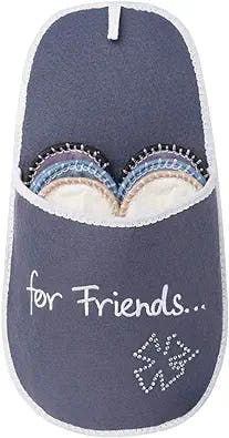 SLIPPERTREND Fleece Felt Close Toe 6 Pairs for Friends Non Slip Indoor Family House Guest Slippers Set for Shoeless Home