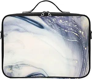 xigua Luxury Marble Makeup Bag Portable Travel Toiletry Bag for Women, Large Cosmetic Bag Cosmetic Case Organizer with Adjustable Dividers for Cosmetics Toiletries Brushes