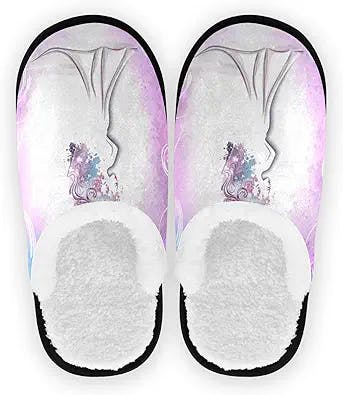 House Slippers Luxury Style Woman Spa Slippers Non Slip Slippers for Women Men Warm Slippers for Home Travel Spa Hotel, M