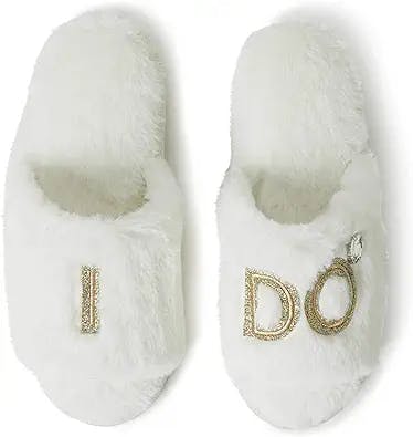 Wedding Bells Are Ringing: Dearfoams Women's Giftable I Do & I Do Crew Bride Slippers Review