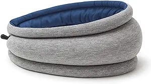 OSTRICH PILLOW LIGHT Travel Pillow for Airplane Neck Support - Travel Accessories for Head Rest, Power Nap on Flight - Sleepy Blue