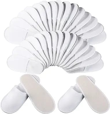 Geyoga 30 Pairs Disposable Slippers Non-Slip Slippers Unisex Disposable Slippers for Hotel Home Guest Massage, 2 Size