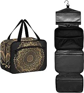DOMIKING Luxury Mandala Travel Toiletry Bag for Women Men Hanging Makeup Bag Cosmetic storage Organizer for Trip Essentials Accessories