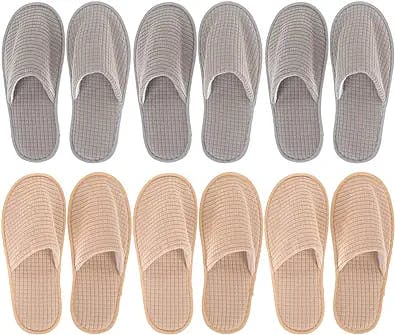 Holibanna Womens Slippers Mens Slippers 6 Pairs Hotel Slippers Spa Slippers Closed Toe Indoor Slippers Unisex Slippers Disposable for Women Men Hotel Guests Travel Womens Slippers Mens Slippers