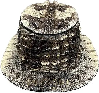 Genuine Crocodile Leather high-Grade Crocodile Skin Luxury Travel Hats, Travel Hats, Men's Hats, Sports Travel (Black and White)