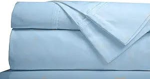 100% Egyptian Cotton cal king Sheets - 1000 Thread Count sky blue Bed Sheets for California King Size Bed,Long Staple Cotton Bedding Sheets, Sateen Weave,Luxury Hotel Sheets, Fits Upto 16" Mattress