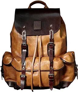 Messenger Bags Luxury Mens Cow Leather Handbag Bag Large Capacity Travel Bags (Brown)