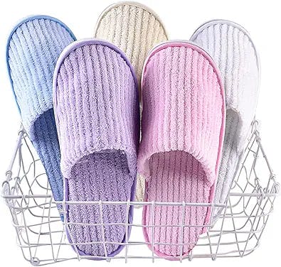 SPA Slippers Guest Slippers Hotel Slippers Dispossible Soft Fleece Women Men House Slippers in Salons Bathoom Party Washable