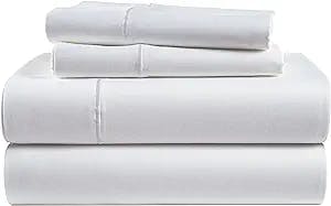 LANE LINEN 100% Egyptian Cotton Bed Sheets - 1000 Thread Count 4-Piece White King Set Bedding Sateen Weave Luxury Hotel 16" Deep Pocket (Fits Upto 17" Mattress)