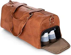 "Get Ready to Travel in Style with Berliner Bags Vintage Leather Duffle Bag