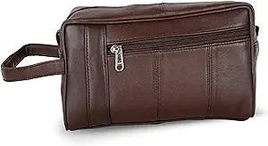 Liberty Leather - Genuine Sheep Nappa Leather Unisex Luxury Toiletry Travel Bag | Bathroom Organizer with Multiple Compartments for Men and Women | Portable Cosmetic Case for Traveling Dopp Kit