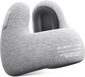 Neck Pillow for Travel - 2022 Upgraded 3D Noise Cancelling Neck Pillow, 100% Pure Memory Foam, Comfortable & Breathable, 360° Neck Protection Avoid Neck and Shoulder Pain for Airplane, Car and Office