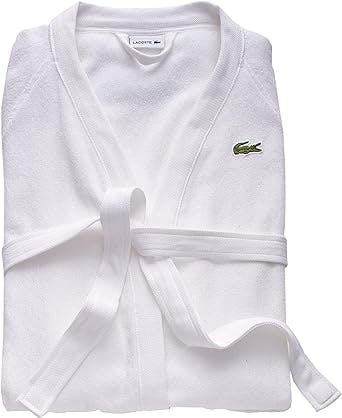 Lacoste Classic Pique 100% Cotton Bath Robe for Men & Women, One Size Fits Most, Multiple Colors