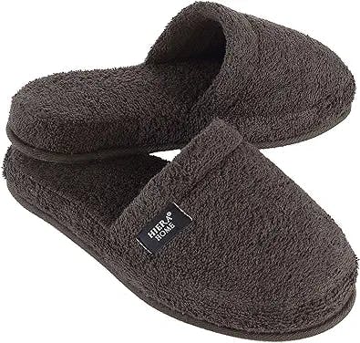 Hiera Home 100% Terry Cotton ON-AIR Slippers - Unisex Turkish Spa Slippers - Bath Slippers - House Slippers for Women - House Shoes for Women