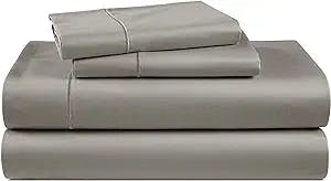 LANE LINEN 600 Thread Count 100% Cotton Sheets for Queen Size Bed with Deep Pockets up to 15" Luxury Hotel Collection Breathable Soft Bedding & Pillowcases 4 PC Set - Charcoal