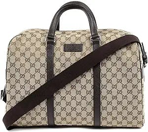 Gucci Duffle Brown Signature Guccissima Large Canvas Leather Travel Luggage NEW
