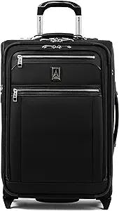 Travelpro Platinum Elite Softside Expandable Luggage, 2 Wheel Upright Suitcase, USB Port, Men and Women, Shadow Black, Carry-On 22-Inch