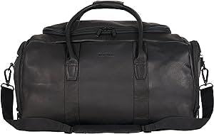 Kenneth Cole Reaction Duff Guy Colombian Leather 20" Single Compartment Top Load Travel Duffel Bag, Black