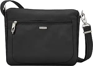 Travelon Anti-Theft-Class Small East/West Crossbody Bag, Black, 10.5 x 8 x 2.5