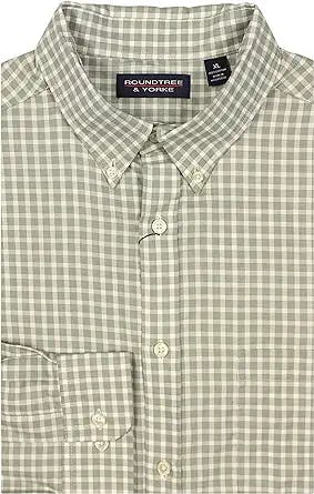 Roundtree & Yorke Luxury Cotton Men's Long Sleeve Shirt with Pocket, Regular Sizes
